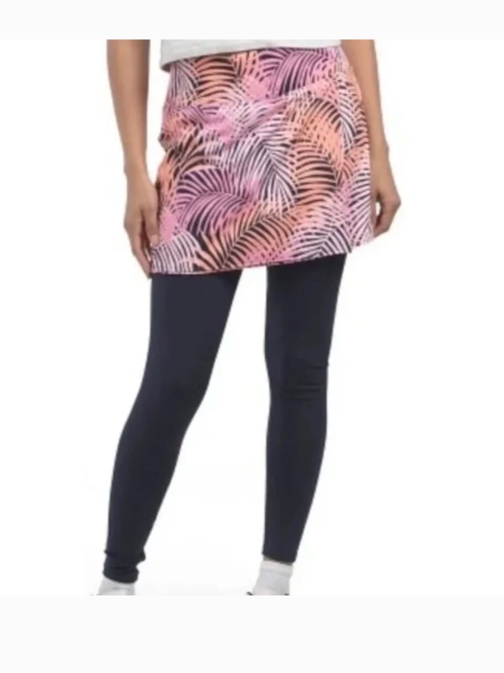 Tommy Bahama Everyday Active Tropical Leaves Golf Skort Skirt with Leggings XS